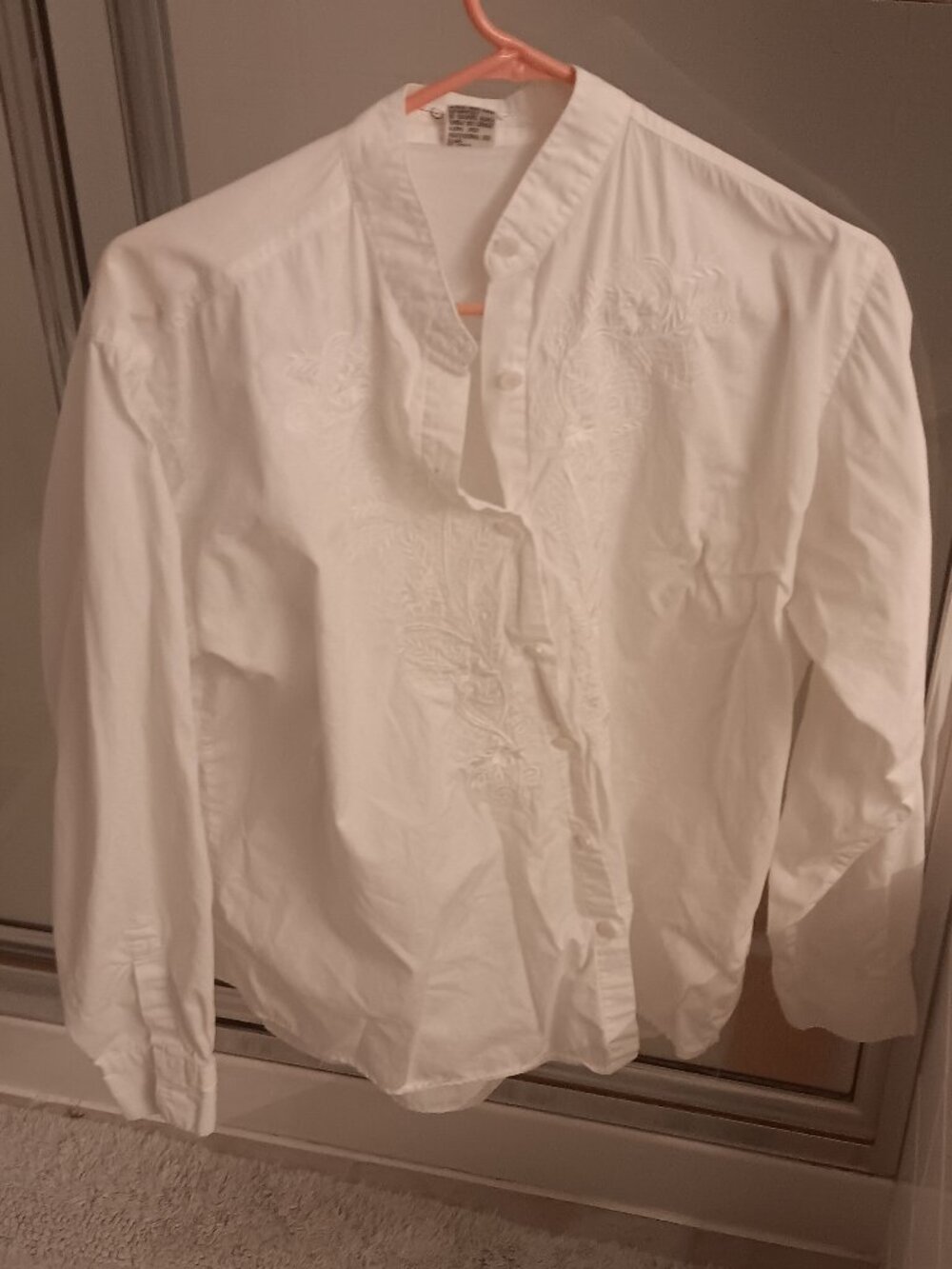 Onyx White Cotton Button Up Blouse Size 3 (XL)